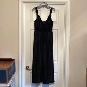 Long, black velour Guess dress, empire waist, zip up back size 2